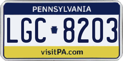 PA license plate LGC8203
