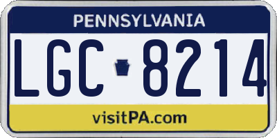 PA license plate LGC8214
