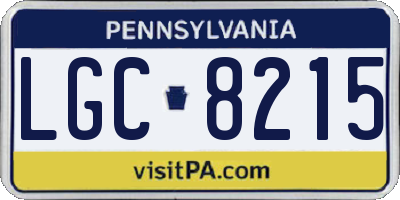 PA license plate LGC8215