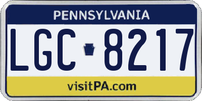 PA license plate LGC8217