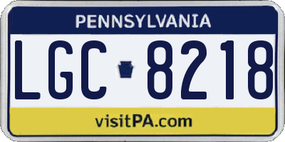 PA license plate LGC8218