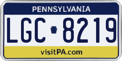 PA license plate LGC8219