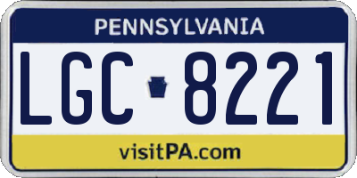 PA license plate LGC8221