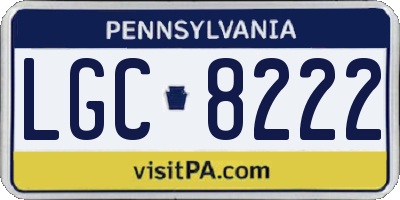 PA license plate LGC8222