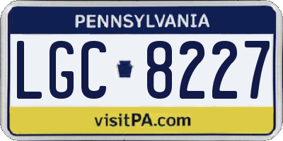 PA license plate LGC8227
