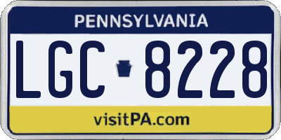 PA license plate LGC8228