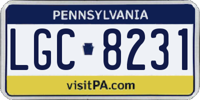 PA license plate LGC8231