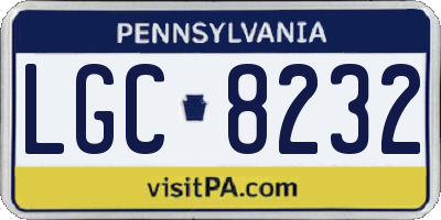 PA license plate LGC8232