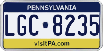 PA license plate LGC8235