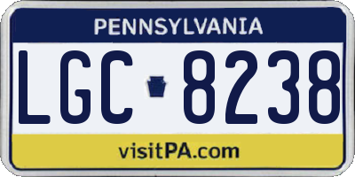 PA license plate LGC8238