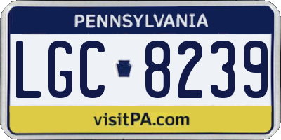 PA license plate LGC8239