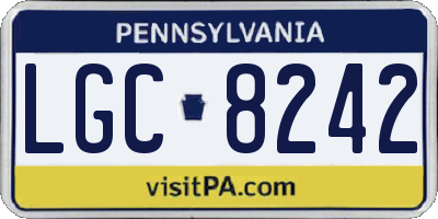PA license plate LGC8242