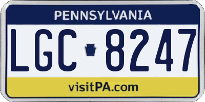 PA license plate LGC8247