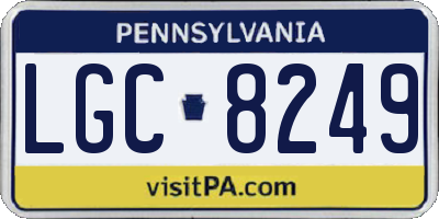 PA license plate LGC8249