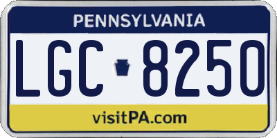 PA license plate LGC8250