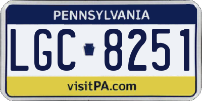 PA license plate LGC8251