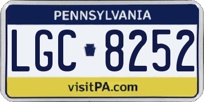 PA license plate LGC8252