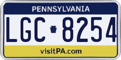 PA license plate LGC8254