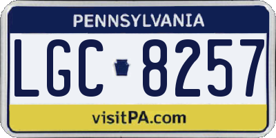 PA license plate LGC8257