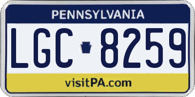 PA license plate LGC8259