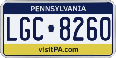 PA license plate LGC8260