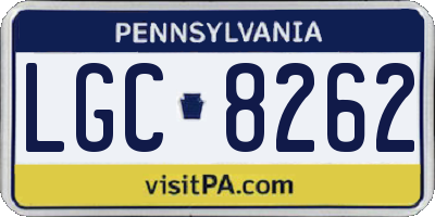 PA license plate LGC8262