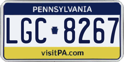 PA license plate LGC8267
