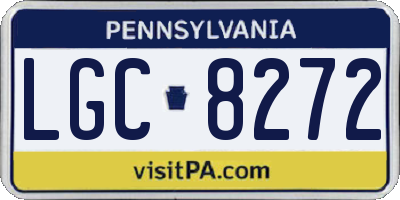 PA license plate LGC8272