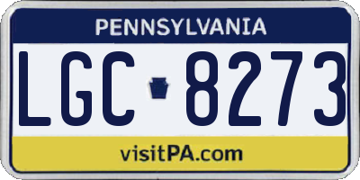 PA license plate LGC8273