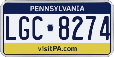 PA license plate LGC8274