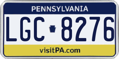 PA license plate LGC8276