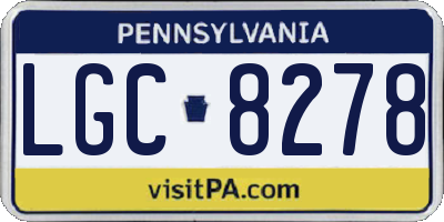 PA license plate LGC8278