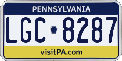 PA license plate LGC8287