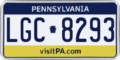 PA license plate LGC8293