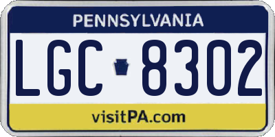 PA license plate LGC8302