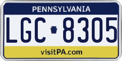 PA license plate LGC8305
