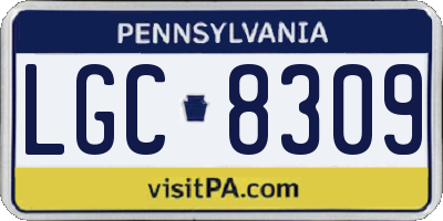PA license plate LGC8309