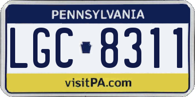 PA license plate LGC8311