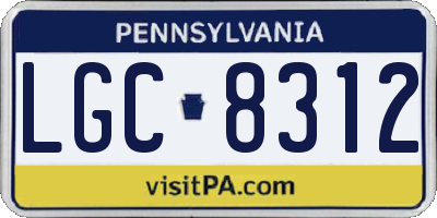PA license plate LGC8312