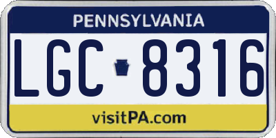 PA license plate LGC8316