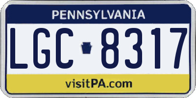 PA license plate LGC8317
