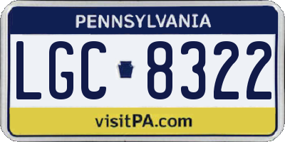 PA license plate LGC8322