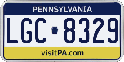 PA license plate LGC8329