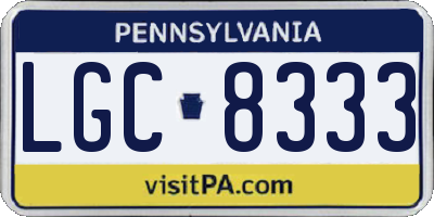 PA license plate LGC8333