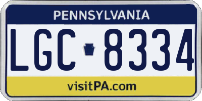 PA license plate LGC8334