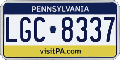 PA license plate LGC8337