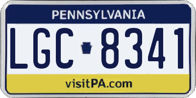 PA license plate LGC8341