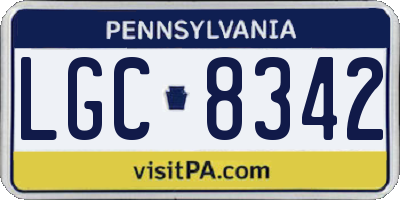 PA license plate LGC8342