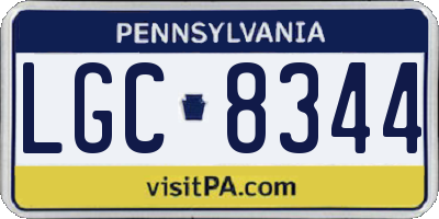 PA license plate LGC8344
