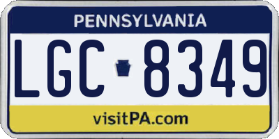 PA license plate LGC8349